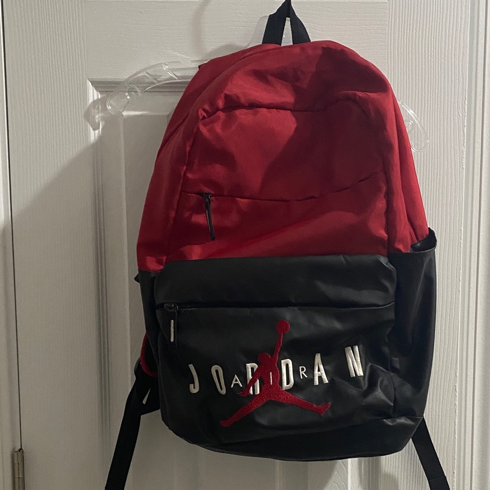 Jordan Red and Black Logo Backpack